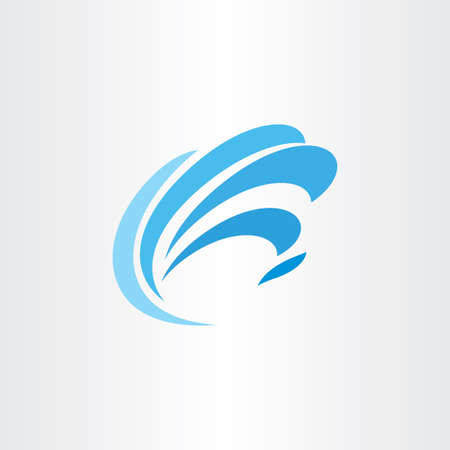 Logo blue water wave tourism symbolのイラスト素材