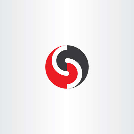 S letter red black logo iconのイラスト素材