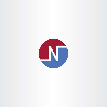 Blue and red  N letter circle logo symbol designのイラスト素材