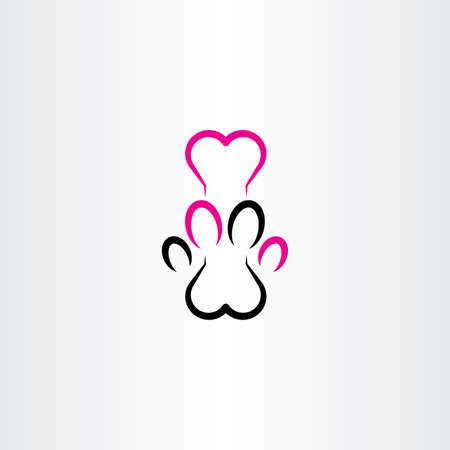 Dog footprint and bone logo iconのイラスト素材