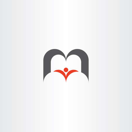 Library man book logo vector iconのイラスト素材