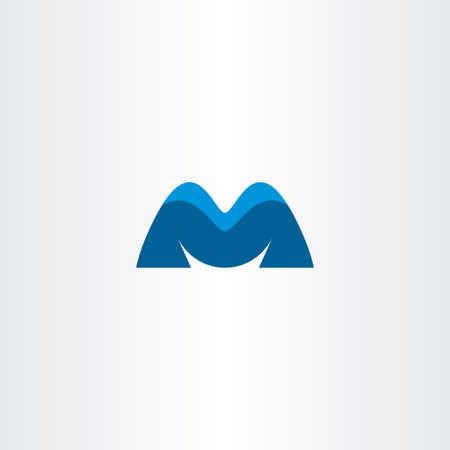 Letter M blue symbol logotype vector elementのイラスト素材