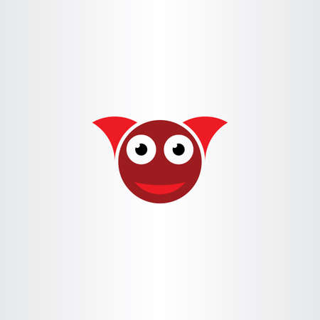 Funny devil face with horns logo vectorのイラスト素材