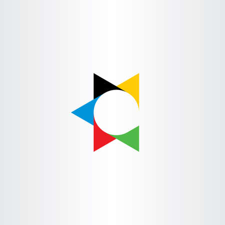 Letter C colorful star logo icon vectorのイラスト素材