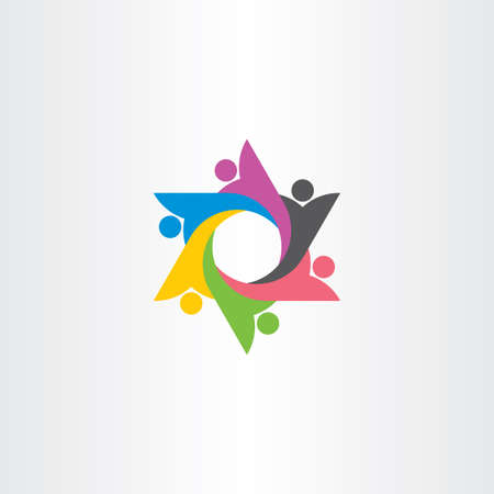 Logo people group team vector symbolのイラスト素材
