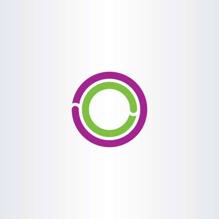 circle o letter logo purple green vector のイラスト素材
