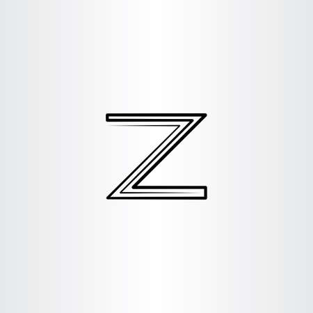 Black Z logo letter line vector iconのイラスト素材