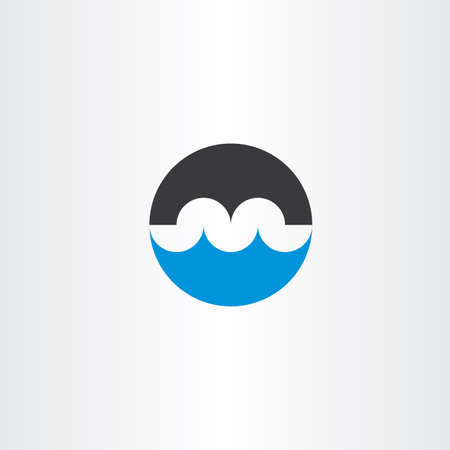 Bridge and water wave logo letter m iconのイラスト素材