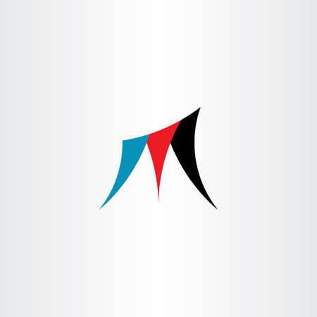M logo blue red black letter iconのイラスト素材