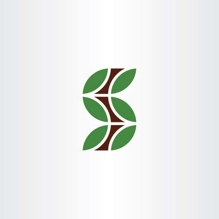 S letter leaves logo vector logotypeのイラスト素材