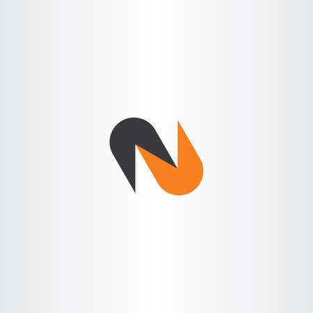 Logo N letter black orange logotypeのイラスト素材