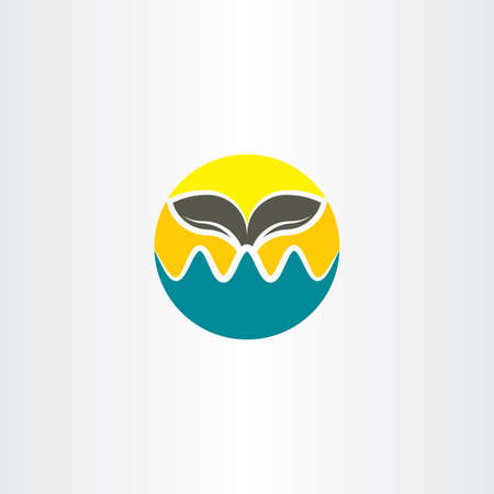 Whale icon tail vector symbol designのイラスト素材