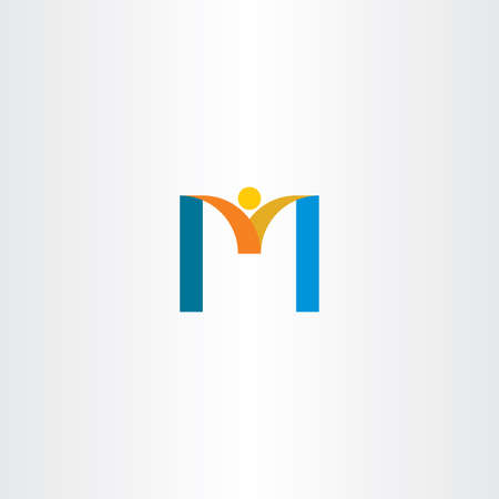 Letter M businessman logo vectorのイラスト素材