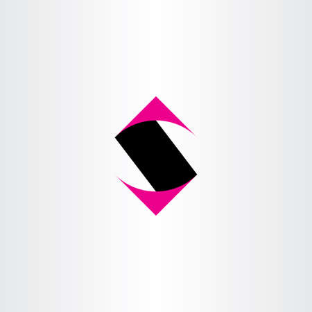 S letter magenta black logotype sign elementのイラスト素材