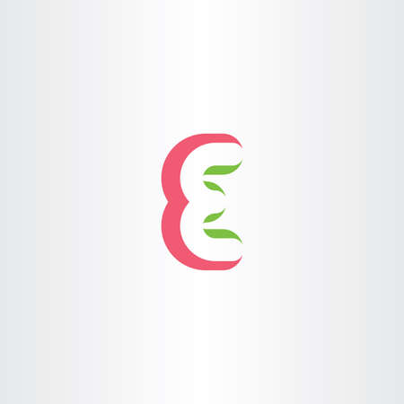E letter light red green logo vector designのイラスト素材