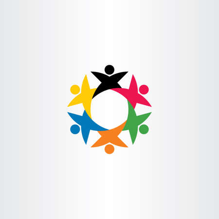 Circle team people teamwork logo icon friendのイラスト素材