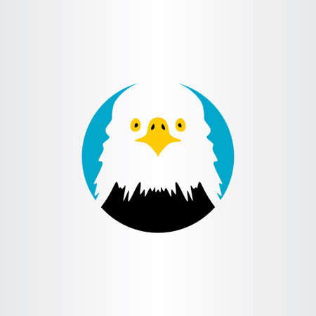 White head eagle icon vector logoのイラスト素材