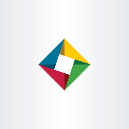 Geometric square business logo with trianglesのイラスト素材