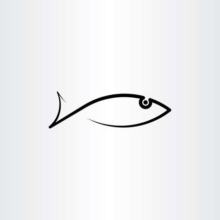 vector black fish icon symbol design elementのイラスト素材