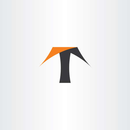 t letter black orange symbolのイラスト素材