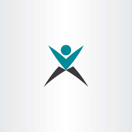 x letter vector logotype man iconのイラスト素材