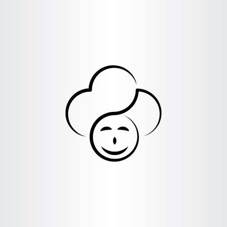 chef man line icon illustration vector designのイラスト素材