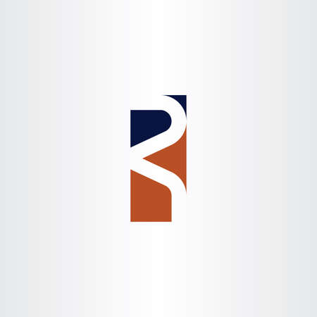 r letter dark blue orange symbolのイラスト素材