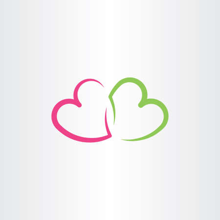 red and green heart love symbol vector designのイラスト素材