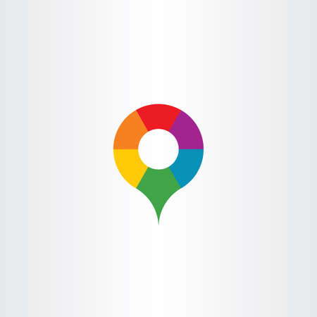 map marker letter o colorful iconのイラスト素材