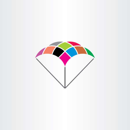 parachute symbol colorful iconのイラスト素材