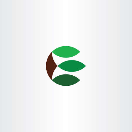 letter e simple leaves plant ecology vectorのイラスト素材