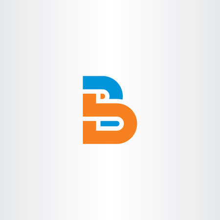 orange blue b letter iconのイラスト素材