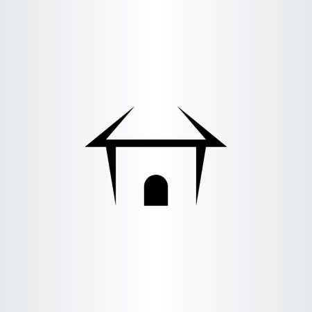 real estate house black icon symbol vectorのイラスト素材