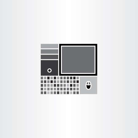 desktop computer icon vector symbol designのイラスト素材