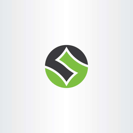 letter s or number 5 green black circleのイラスト素材