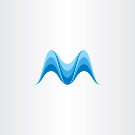 m letter water waves icon vectorのイラスト素材