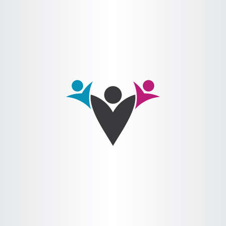 parent and children letter v icon designのイラスト素材