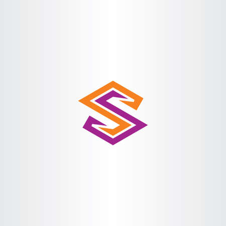 orange purple s icon letter sign elementのイラスト素材