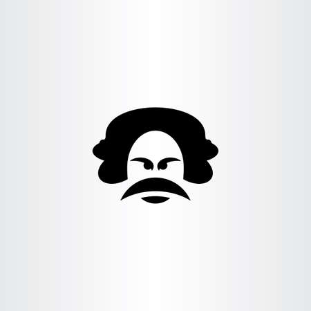 angry man with mustache vectorのイラスト素材