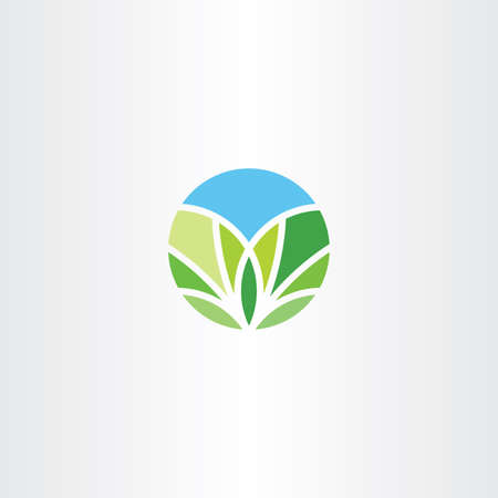 bio leaves circle symbol element ecoのイラスト素材