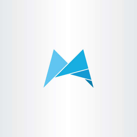m light blue letter icon vector designのイラスト素材