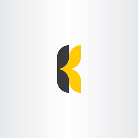 k letter yellow black iconのイラスト素材