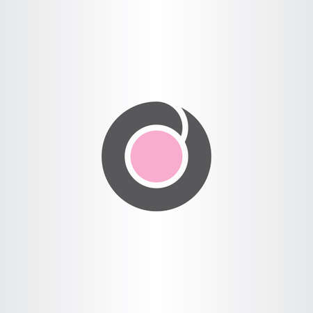 o letter black pink icon elementのイラスト素材