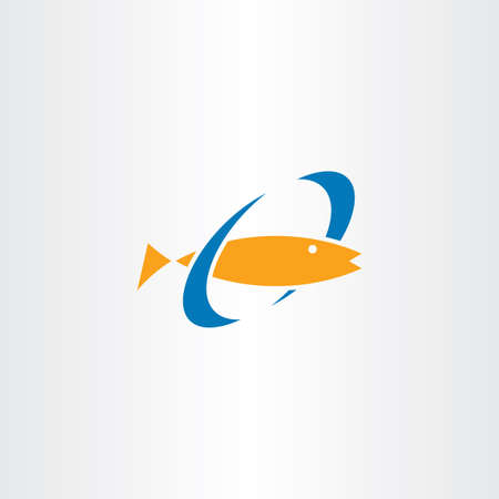 fish swimming in water sign element vector iconのイラスト素材