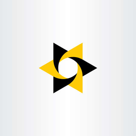 yellow black star icon design elementのイラスト素材