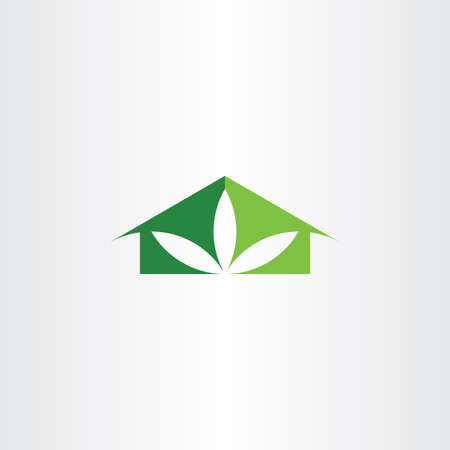 eco house leaf clean ecology home icon designのイラスト素材