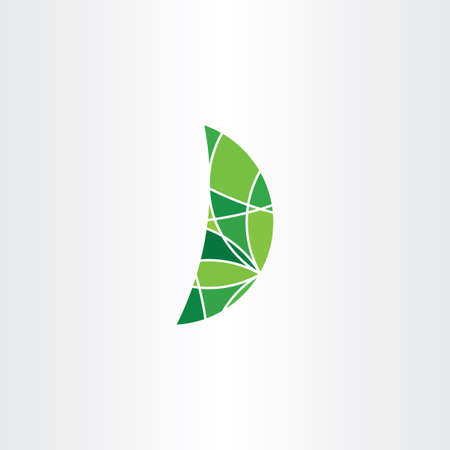 geometric green leaf icon element symbolのイラスト素材