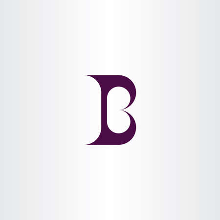 b letter geometric symbol dark purpleのイラスト素材
