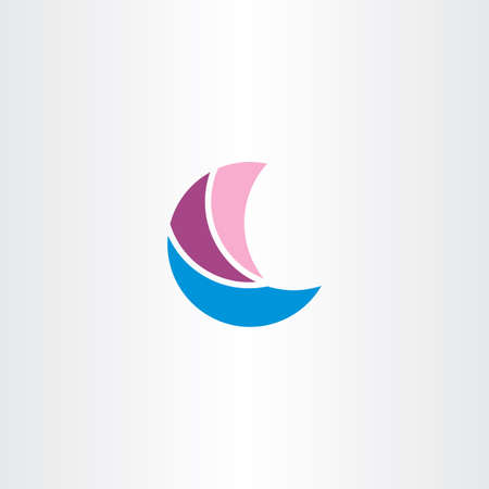 abstract boat sailing symbol vector designのイラスト素材