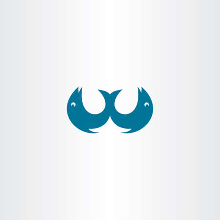 w fish letter icon vector sign symbolのイラスト素材